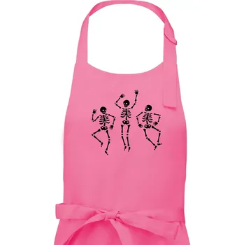 Kuchyňská zástěra Tancující kostlivci - Pánská zástěra na vaření - Univerzální velikost ( Růžová )