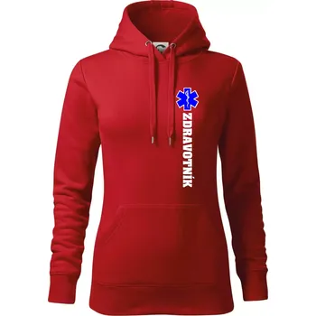 Dámská mikina Hvězda života - zdravotník - Mikina dámská Cape s kapucí - S ( Červená )