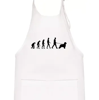 Kuchyňská zástěra Evoluce pes Briard - Dětská zástěra na vaření - Univerzální velikost ( Bílá )