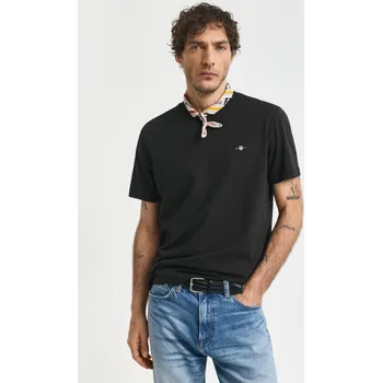 Pánské tričko TRIČKO GANT REG SHIELD SS T-SHIRT BLACK