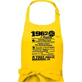 Kuchyňská zástěra 1962 v kostce - Pánská zástěra na vaření - Univerzální velikost ( Žlutá )