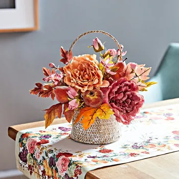 Úložný box 3Pagen Ratanový koš s květinami 15,5 x 31,5 cm