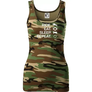 Ride Eat Sleep Repeat koně - Dámské Maskáčové tílko - 2XL ( Hnědý maskáč )