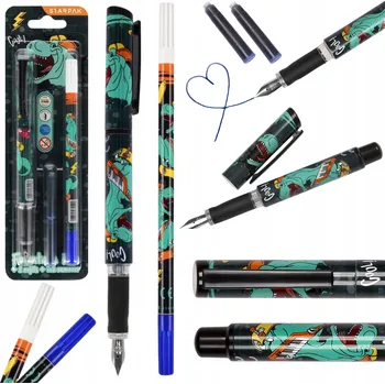 Sada Skate Dinosaurus - Plnicí pero s gumou + 2 bombičky, do školy