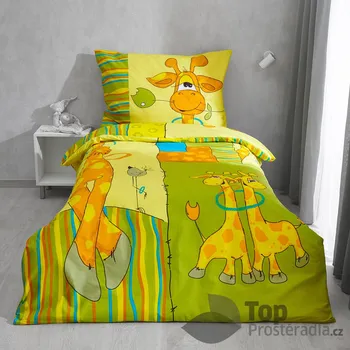 Povlečení TP Bavlněné povlečení Žirafa 140 x 200, 70 x 90 cm