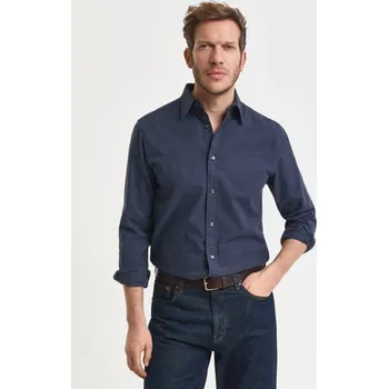 Pánská košile KOŠILE GANT REG FLANNEL MELANGE SHIRT DARK INDIGO MELANGE