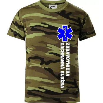 Chlapecké oblečení Hvězda života - zdravotnická záchranná služba - Dětské maskáčové triko - 122 cm/6 let ( Zelený maskáč )