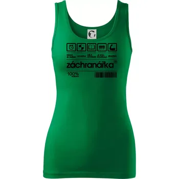 Dámské tričko Čárový kód záchranářka - Dámské tílko - XS ( Středně zelená )