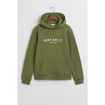 Dívčí mikina MIKINA GANT GRAPHIC SWEATSHIRT HOODIE WASHED OLIVE