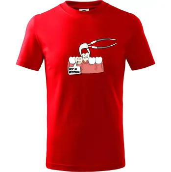 Chlapecké tričko Moc se nevytahuj - zubař - Tričko dětské bavlněné - 104-110cm / 3-4 roky ( Červená )