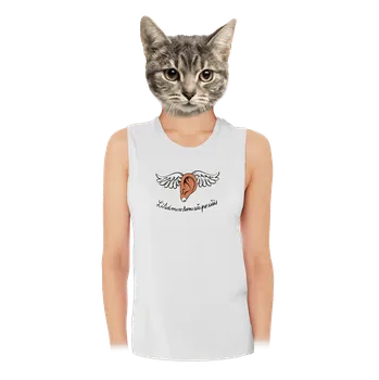 Bastard Až po uši dámské tílko volné White