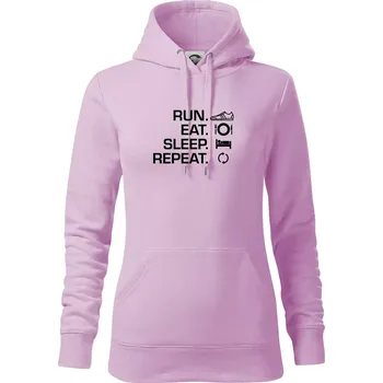 Dámská mikina Run eat sleep repeat - Mikina dámská Cape s kapucí - S ( Orchid )