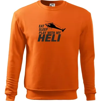 Pánská mikina Eat Sleep Play With My Heli - Mikina Essential pánská - L ( Oranžová )