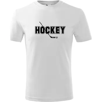 Bílé dětské tričko s nápisem Hockey - barva bílá - velikost 8let