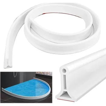 Podlahová lišta 2metrový ochranný pásek do sprchy, samolepicí, materiál TPE, ohebný ochranný pásek, zátka proti