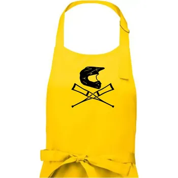 Kuchyňská zástěra Cross helma / berle - Pánská zástěra na vaření - Univerzální velikost ( Žlutá )
