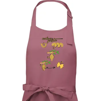 Kuchyňská zástěra Evoluce pasta - Dámská zástěra na vaření - Univerzální velikost ( Starorůžová )