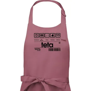 Kuchyňská zástěra Čárový kód teta - Dámská zástěra na vaření - Univerzální velikost ( Starorůžová )