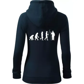 Dámská mikina Evoluce malíř pokojů - Dámská mikina trendy zipper s kapucí - XS ( Námořní modrá (velmi tmavá - téměř černá) )