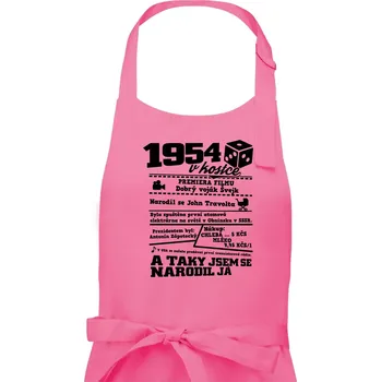 Kuchyňská zástěra 1954 v kostce - Pánská zástěra na vaření - Univerzální velikost ( Růžová )