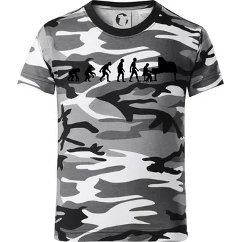 Chlapecké oblečení Evoluce piano - Dětské maskáčové triko - 146 cm/10 let ( Šedý maskáč )