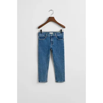 Dívčí kalhoty DŽÍNY GANT SLIM JEANS MID BLUE