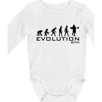 Evoluce Gym - Body kojenecké s dlouhým rukávem - Dlouhý r. do 3 měs ( Bílá )