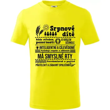 Chlapecké tričko Narozeniny srpen - Tričko dětské bavlněné - 104-110cm / 3-4 roky ( Citrónová )