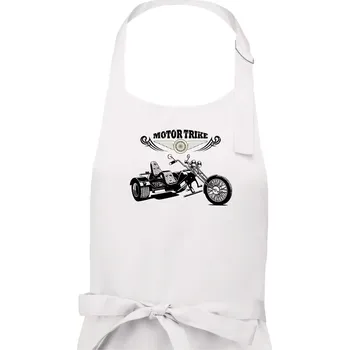 Kuchyňská zástěra Moto trike - Pánská zástěra na vaření - Univerzální velikost ( Bílá )