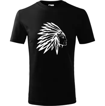 Černé dětské tričko indián - barva černá - velikost 10let