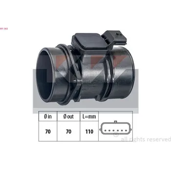 Čidlo automobilu Snímač množství protékajícího vzduchu KW 491 363