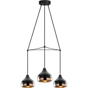 Lustr na lanku YILDO 3xE27/40W/230V černá/měděná