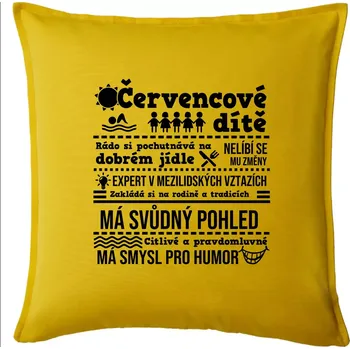 Polštář Narozeniny červenec - Polštář 50x50 - 50x50 - Pouze potah ( Žlutá )