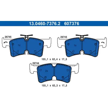 Brzdová destička Sada brzdových destiček, kotoučová brzda ATE 13.0460-7376.2