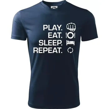 MMA eat sleep repeat - Dětské triko sportovní (dresovina) - 158 cm/12 let ( Námořní modrá (velmi tmavá - téměř černá) )