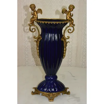 Váza Zámecká váza s amorky - porcelán + bronz