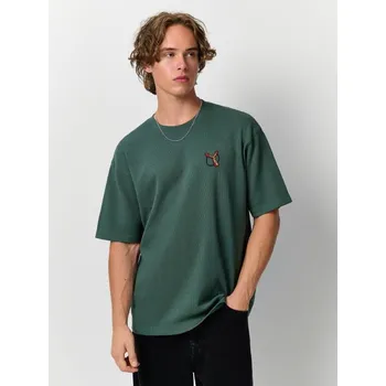 Pánské oblečení Tričko s&nbsp;ozdobnou výšivkou - S - House - pískově zelená - 185HC-97X