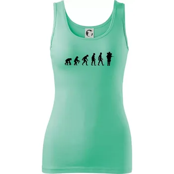Dámské tričko Evoluce vojáka - plná polní - Dámské tílko - 2XL ( Mátová )