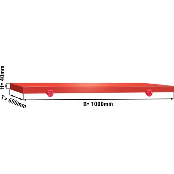 Kuchyňské prkénko G.Gastro Commercial Prep Table Cutting Board 1000×600×40 mm – HACCP - Red - PE500 Plastic - 4 Stoppers