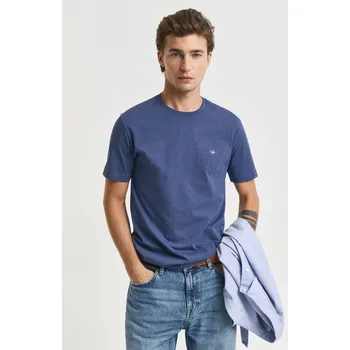 Pánské tričko TRIČKO GANT REG SHIELD SS T-SHIRT DARK JEANSBLUE MELANGE