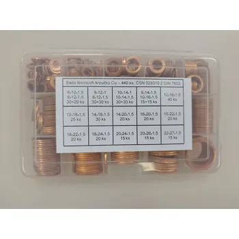 podložka Podložky měděné - BOX 19 rozměrů - 440 ks CU