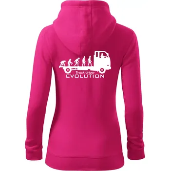 Dámská mikina Truck driver evolution - Dámská mikina trendy zipper s kapucí - 2XL ( Purpurová )