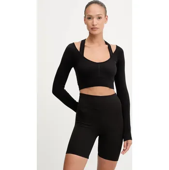 Dámské tričko Tričko s dlouhým rukávem Guess PEONY dámské, černá barva, V5YP06 Z3OA0 V5YP06.Z3OA0 99X, vel. M/L