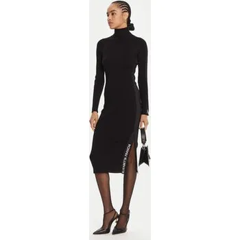 Dámské šaty Elisabetta Franchi Úpletové šaty AM-03S-56E2-V390 Černá Slim Fit 44