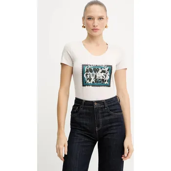 Tričko Guess ANIMALIER W5YI27.J1314 béžová 01X, vel. M