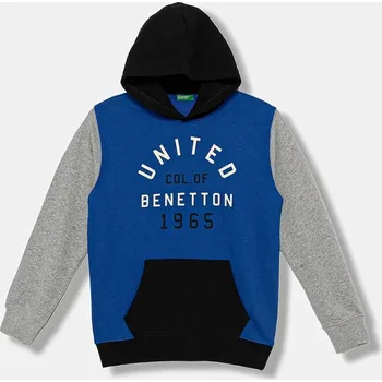 Chlapecká mikina Dětská bavlněná mikina United Colors of Benetton 3J68C204V.G.seasonal modrá 55X, vel. 150