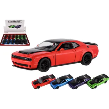 Hračka Auto Kinsmart 2023 Dodge Challenger SRT Demon 170 kov/plast 13cm 4barvy na zpětné nat. 12ks v boxu