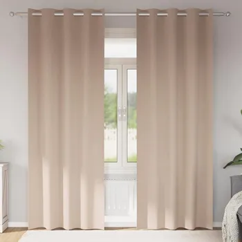 Závěsy na zatemnění s kroužky 2 pcs Taupe 245 x 140 cm