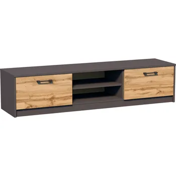 Nábytek CASARREDO MAREK K028 TV stolek s dvířky a policemi 160cm, dub Wotan