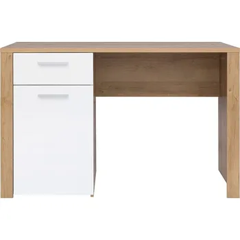 Psací stůl Psací stůl Balder - Black Red White - BRW Dub Riviera / Bílý Lesk 120x77 cm